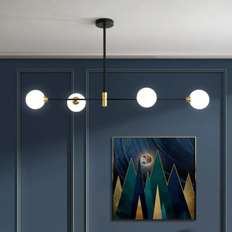 Hanglamp Bollenvorm Zwart Metaal Glas Verstelbaar Eetkamer Woonkamer Slaapkamer Scandinavisch Design | Sansoti