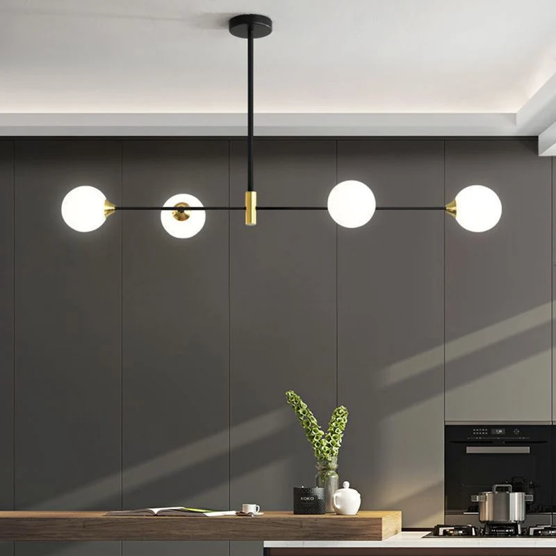 Hanglamp Bollenvorm Zwart Metaal Glas Verstelbaar Eetkamer Woonkamer Slaapkamer Scandinavisch Design | Sansoti