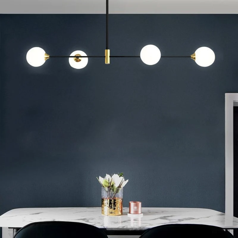 Hanglamp Bollenvorm Zwart Metaal Glas Verstelbaar Eetkamer Woonkamer Slaapkamer Scandinavisch Design | Sansoti