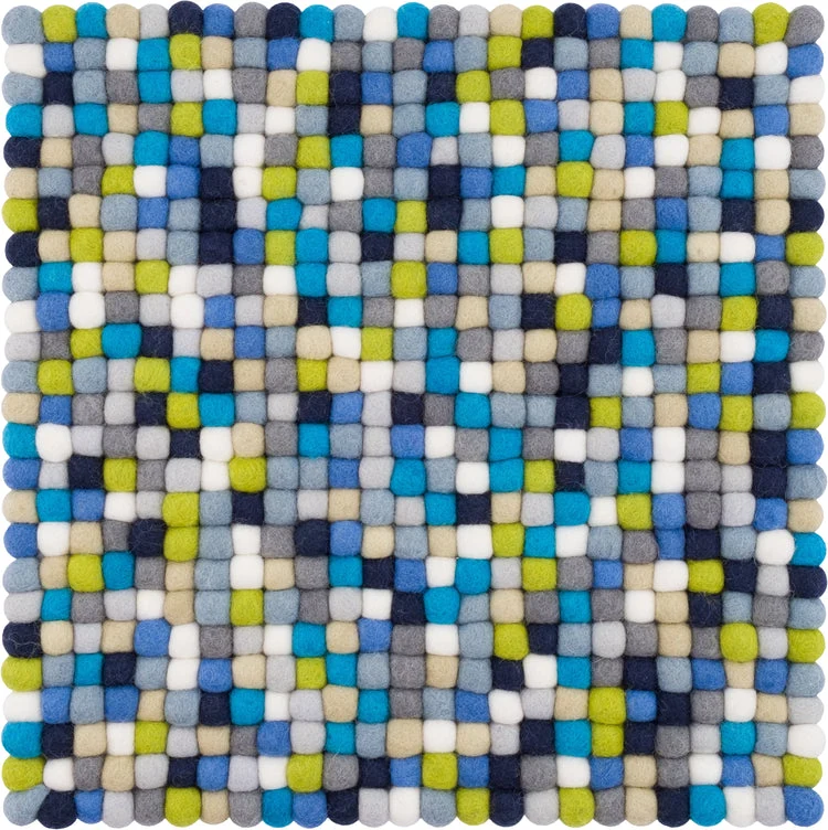Filzkugel Sitzauflage Fritz 36x36 cm|Multi-Blau|von myfelt