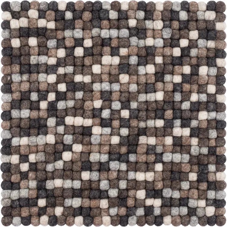 Filzkugel Sitzauflage Néla 36x36 cm|Multi-Natur dunkel|von myfelt