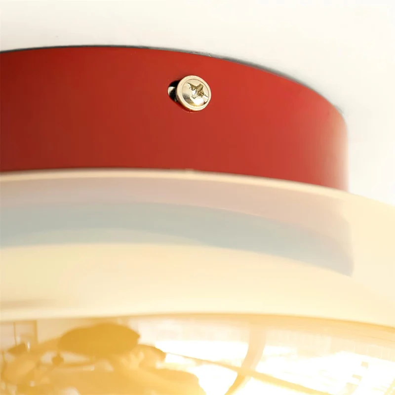 Plafondlamp Retro Glas Cognac Kersen Opbouw Verlichting Slaapkamer Woonkamer Stijlvol Sfeervol Interieur | Sansoti