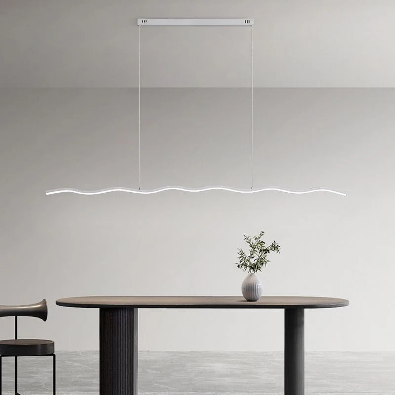 Lineaire LED Hanglamp Golf Metaal Zwart Wit Modern Dimbaar 80-120cm Woonkamer Eetkamer Slaapkamer Verlichting | Sansoti