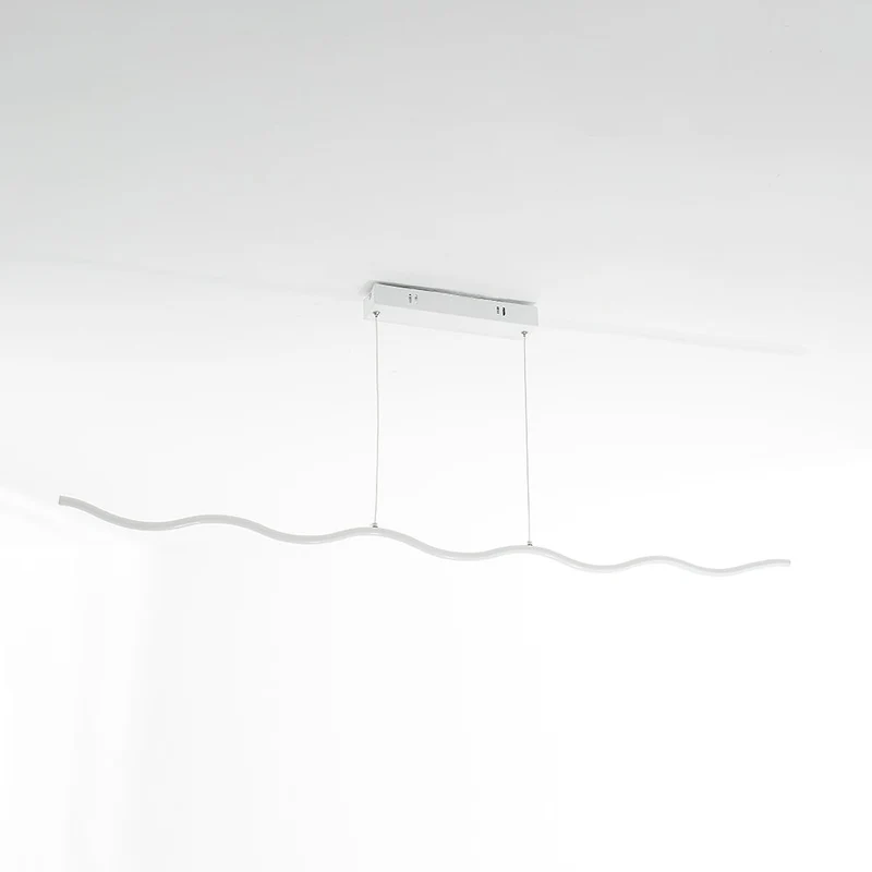 Lineaire LED Hanglamp Golf Metaal Zwart Wit Modern Dimbaar 80-120cm Woonkamer Eetkamer Slaapkamer Verlichting | Sansoti