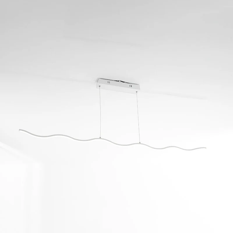 Lineaire LED Hanglamp Golf Metaal Zwart Wit Modern Dimbaar 80-120cm Woonkamer Eetkamer Slaapkamer Verlichting | Sansoti