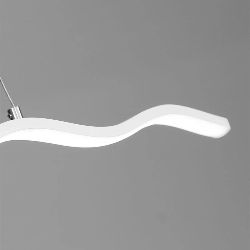 Lineaire LED Hanglamp Golf Metaal Zwart Wit Modern Dimbaar 80-120cm Woonkamer Eetkamer Slaapkamer Verlichting | Sansoti