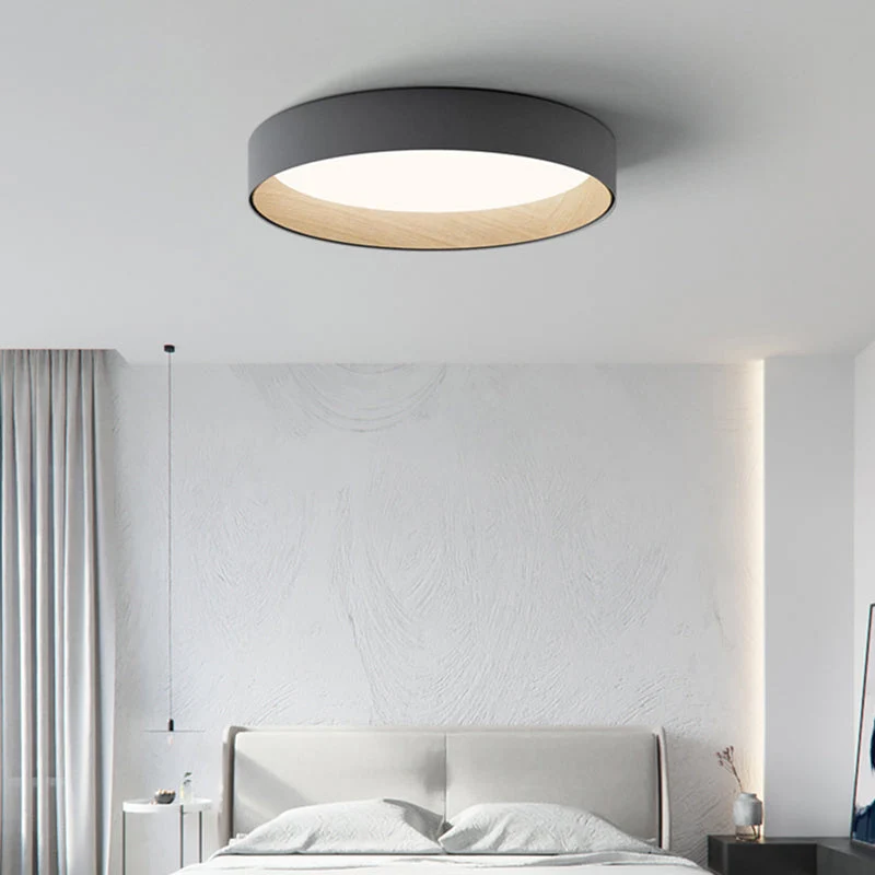 Moderne Ronde LED Plafondlamp Metaal Acryl Wit Grijs Zwart Dimbaar Scandinavisch Interieur Slaapkamer | Sansoti
