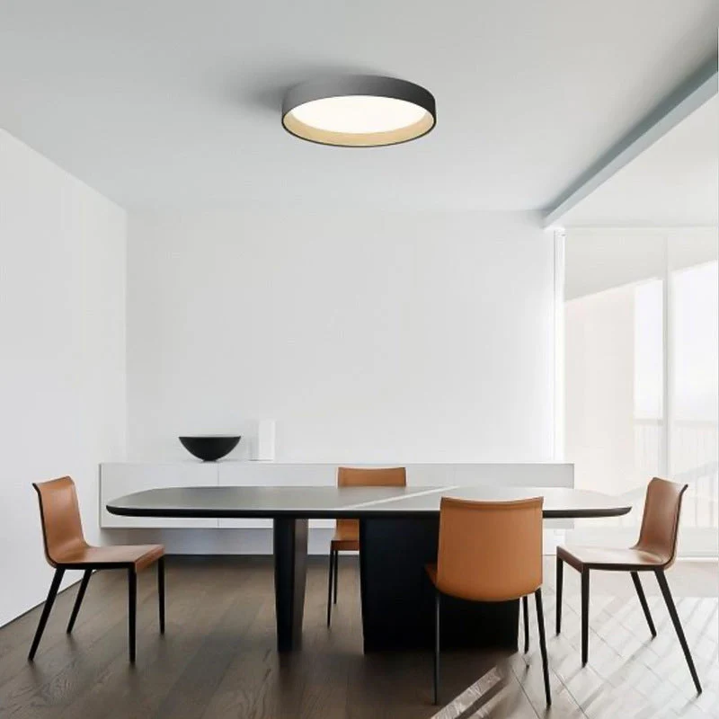 Moderne Ronde LED Plafondlamp Metaal Acryl Wit Grijs Zwart Dimbaar Scandinavisch Interieur Slaapkamer | Sansoti