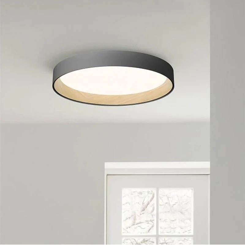 Moderne Ronde LED Plafondlamp Metaal Acryl Wit Grijs Zwart Dimbaar Scandinavisch Interieur Slaapkamer | Sansoti