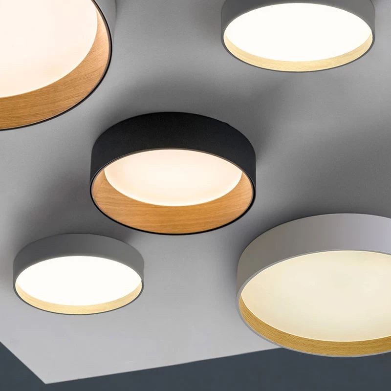 Moderne Ronde LED Plafondlamp Metaal Acryl Wit Grijs Zwart Dimbaar Scandinavisch Interieur Slaapkamer | Sansoti