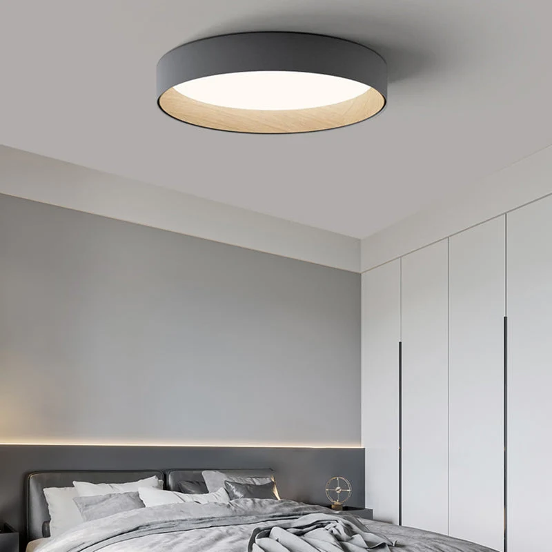 Moderne Ronde LED Plafondlamp Metaal Acryl Wit Grijs Zwart Dimbaar Scandinavisch Interieur Slaapkamer | Sansoti