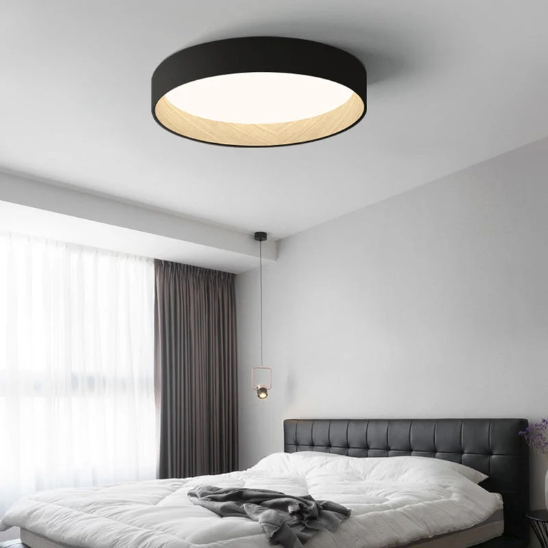 Moderne Ronde LED Plafondlamp Metaal Acryl Wit Grijs Zwart Dimbaar Scandinavisch Interieur Slaapkamer | Sansoti