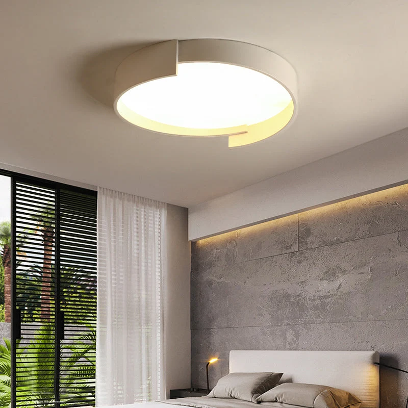 Dubbele Plafondlamp LED Ronde Metalen Afwerking Moderne Verlichting Dimbaar Wit Grijs Groen Goud Woonkamer | Sansoti