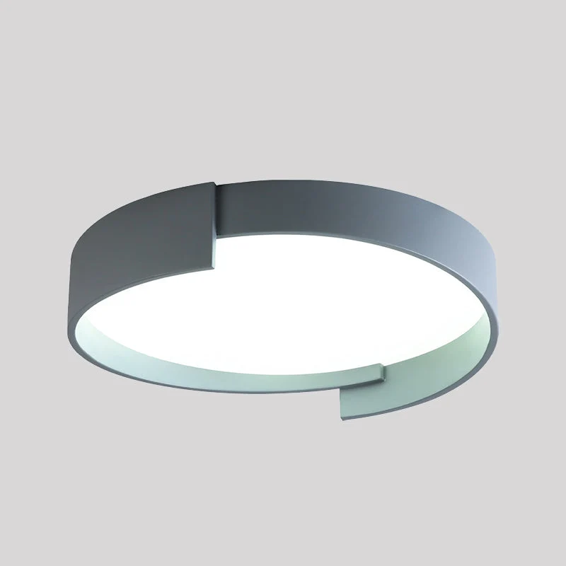 Dubbele Plafondlamp LED Ronde Metalen Afwerking Moderne Verlichting Dimbaar Wit Grijs Groen Goud Woonkamer | Sansoti