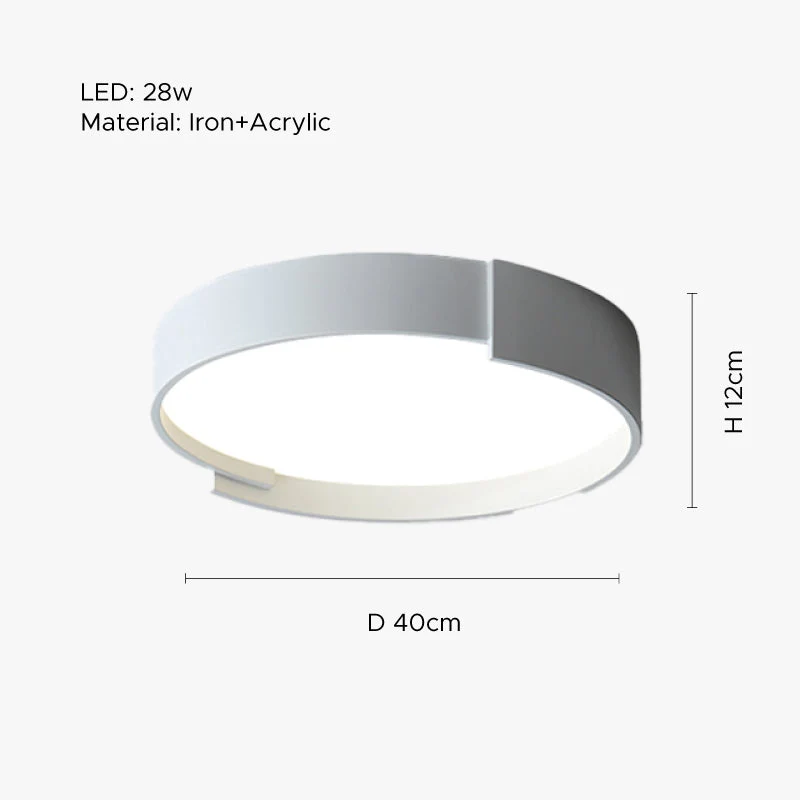 Dubbele Plafondlamp LED Ronde Metalen Afwerking Moderne Verlichting Dimbaar Wit Grijs Groen Goud Woonkamer | Sansoti