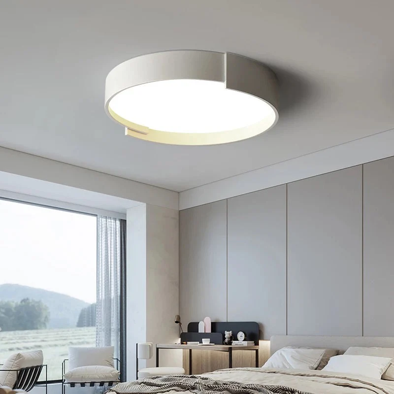 Dubbele Plafondlamp LED Ronde Metalen Afwerking Moderne Verlichting Dimbaar Wit Grijs Groen Goud Woonkamer | Sansoti