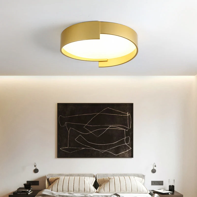 Dubbele Plafondlamp LED Ronde Metalen Afwerking Moderne Verlichting Dimbaar Wit Grijs Groen Goud Woonkamer | Sansoti