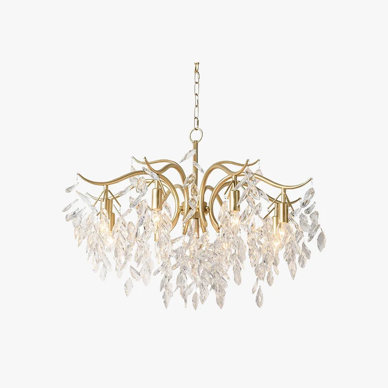 Hanglamp Kristal Metaal Bloem LED Verlichting Eetkamer Woonkamer Modern Luxe Design Plafondlamp Hangverlichting | Sansoti