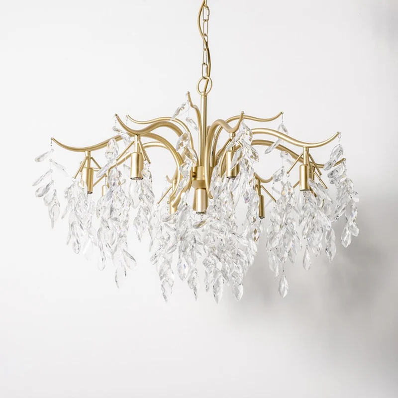 Hanglamp Kristal Metaal Bloem LED Verlichting Eetkamer Woonkamer Modern Luxe Design Plafondlamp Hangverlichting | Sansoti