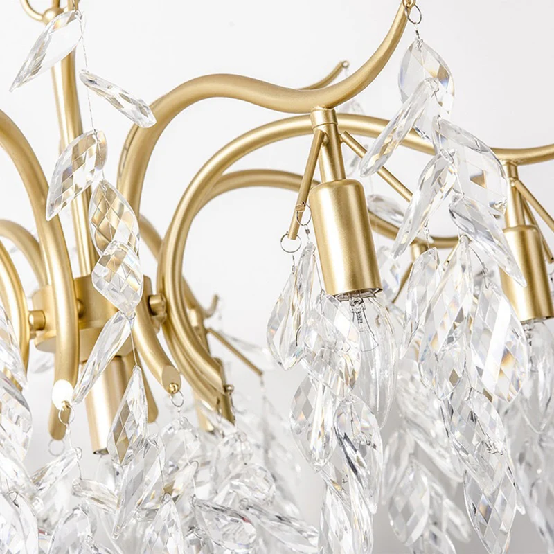 Hanglamp Kristal Metaal Bloem LED Verlichting Eetkamer Woonkamer Modern Luxe Design Plafondlamp Hangverlichting | Sansoti