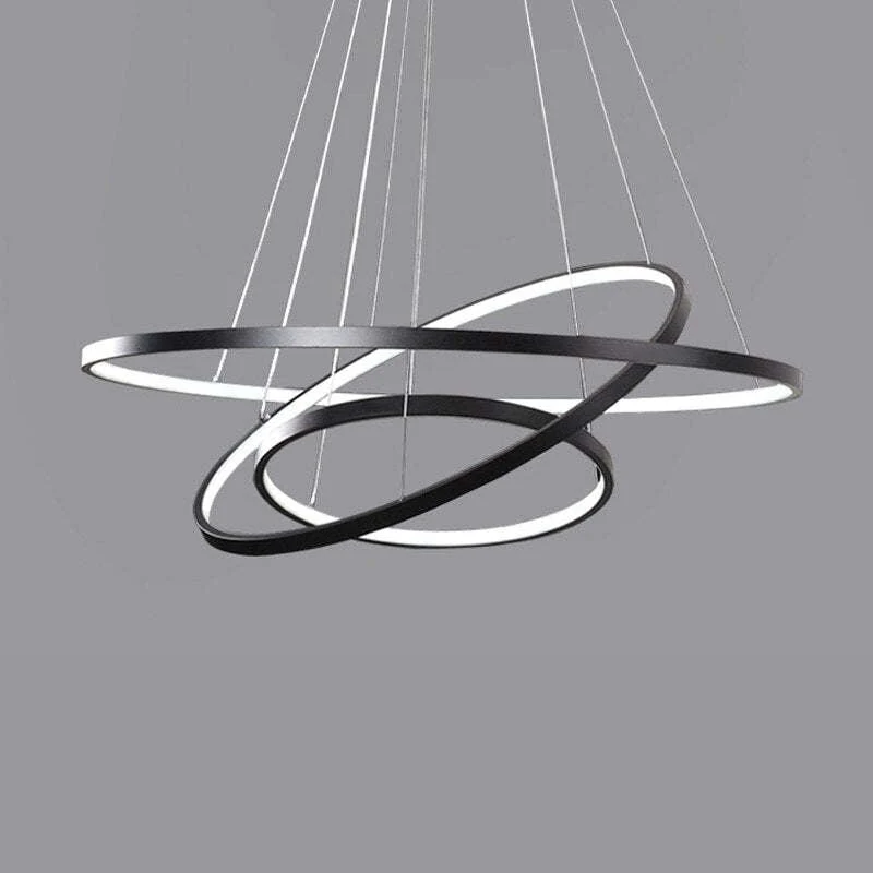LED Hanglamp Metaal Drie Ringen Verstelbaar Goud Wit Zwart Woonkamer Eetkamer Slaapkamer Modern Design | Sansoti
