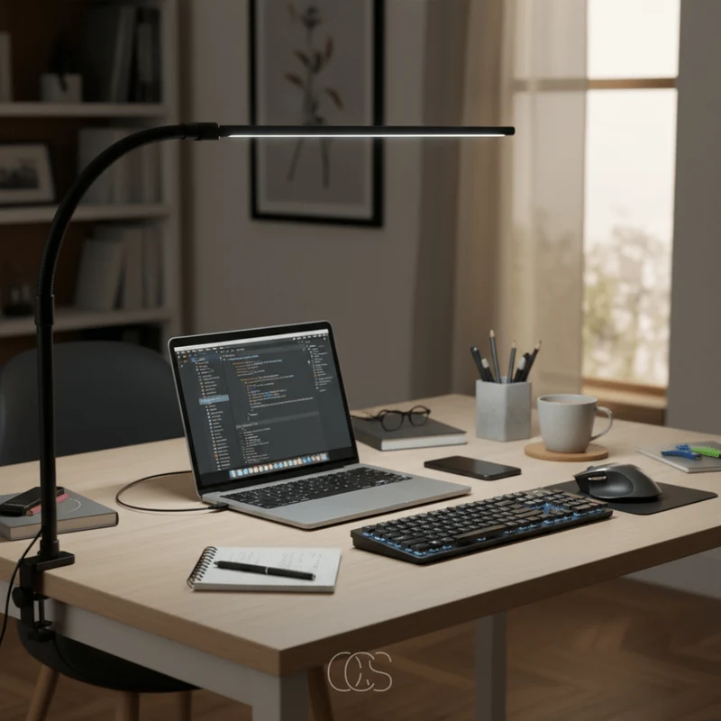 Dimbare Bureaulamp 24W met Flexibele Zwanenhals en 3 Kleurtemperaturen voor Werken Lezen en Studeren | Sansoti