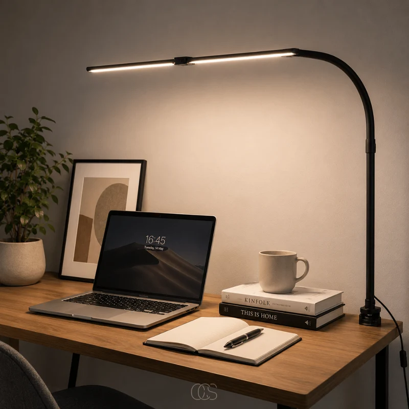 Dimbare Bureaulamp 24W met Flexibele Zwanenhals en 3 Kleurtemperaturen voor Werken Lezen en Studeren | Sansoti