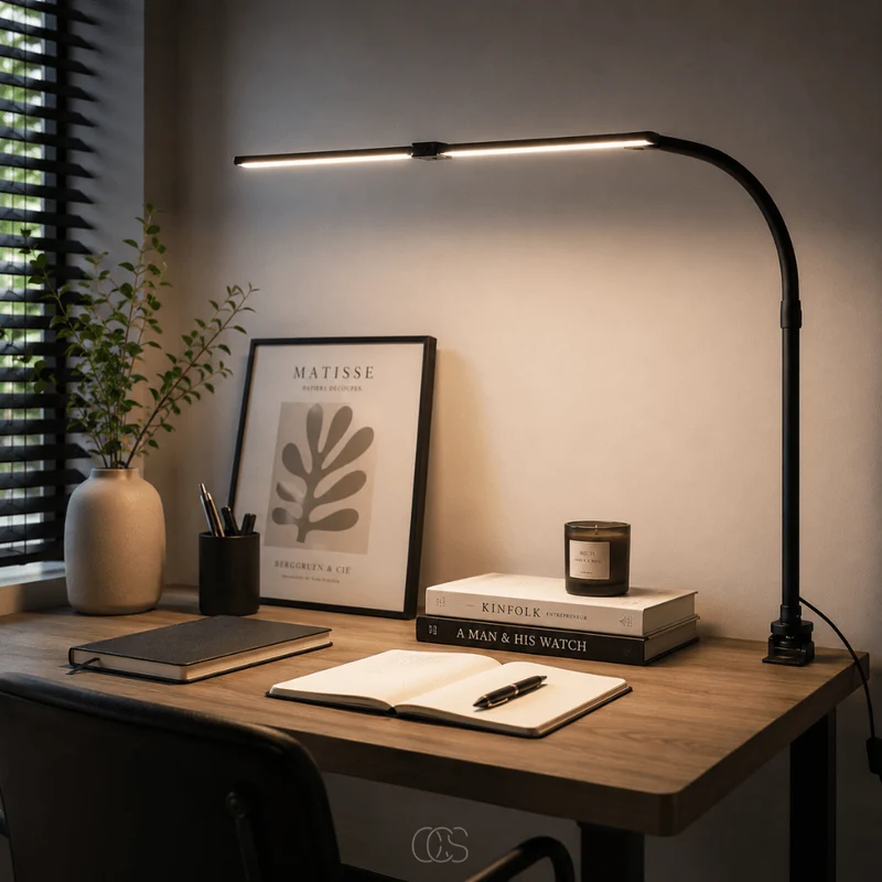 Dimbare Bureaulamp 24W met Flexibele Zwanenhals en 3 Kleurtemperaturen voor Werken Lezen en Studeren | Sansoti