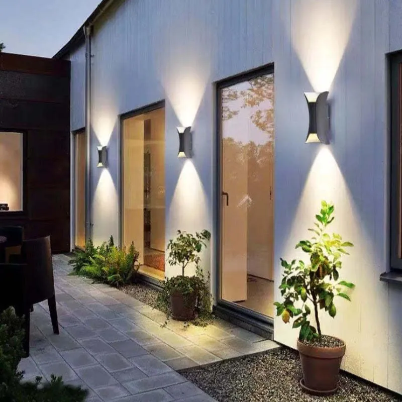 Wandlamp Gebogen LED IP65 Waterdicht Zwart Wit Goud Buiten Tuin Veranda Wandverlichting Buitenlamp Modern | Sansoti