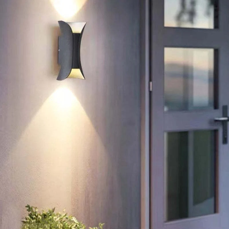 Wandlamp Gebogen LED IP65 Waterdicht Zwart Wit Goud Buiten Tuin Veranda Wandverlichting Buitenlamp Modern | Sansoti