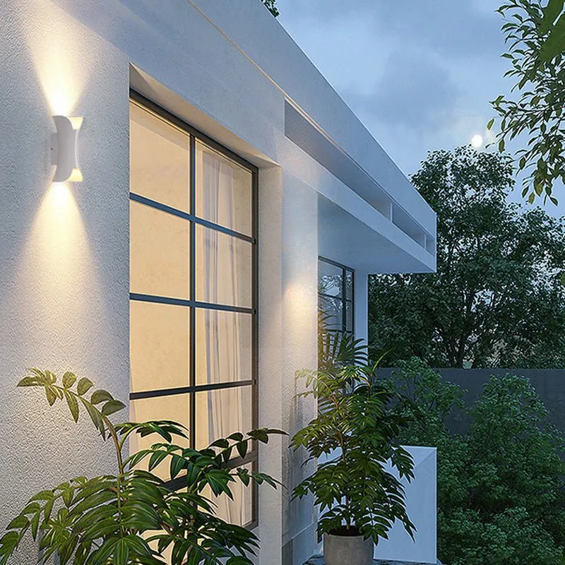 Wandlamp Gebogen LED IP65 Waterdicht Zwart Wit Goud Buiten Tuin Veranda Wandverlichting Buitenlamp Modern | Sansoti