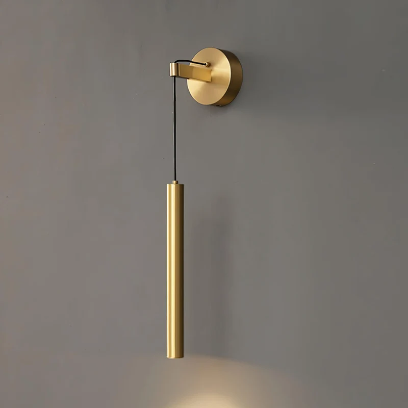 Minimalistische Wandlamp Messing LED Lijnontwerp Scandinavisch Modern Interieur Sfeerverlichting Woonkamer | Sansoti