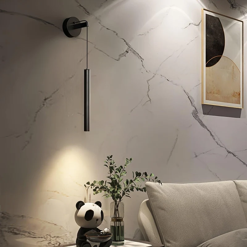 Minimalistische Wandlamp Messing LED Lijnontwerp Scandinavisch Modern Interieur Sfeerverlichting Woonkamer | Sansoti