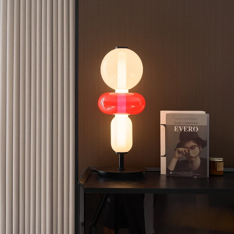 Design Tafellamp Gekleurd Glas Acrylic Dimbaar LED Afstandsbediening Decoratief Modern Sfeervol Interieur | Sansoti