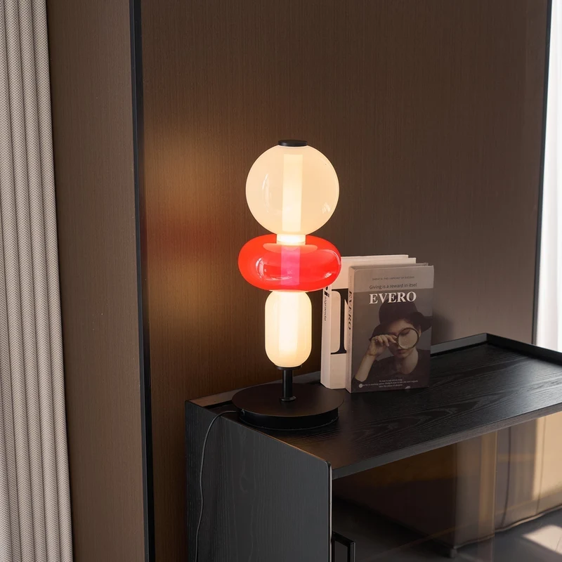 Design Tafellamp Gekleurd Glas Acrylic Dimbaar LED Afstandsbediening Decoratief Modern Sfeervol Interieur | Sansoti