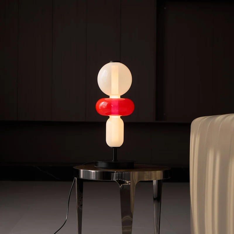 Design Tafellamp Gekleurd Glas Acrylic Dimbaar LED Afstandsbediening Decoratief Modern Sfeervol Interieur | Sansoti