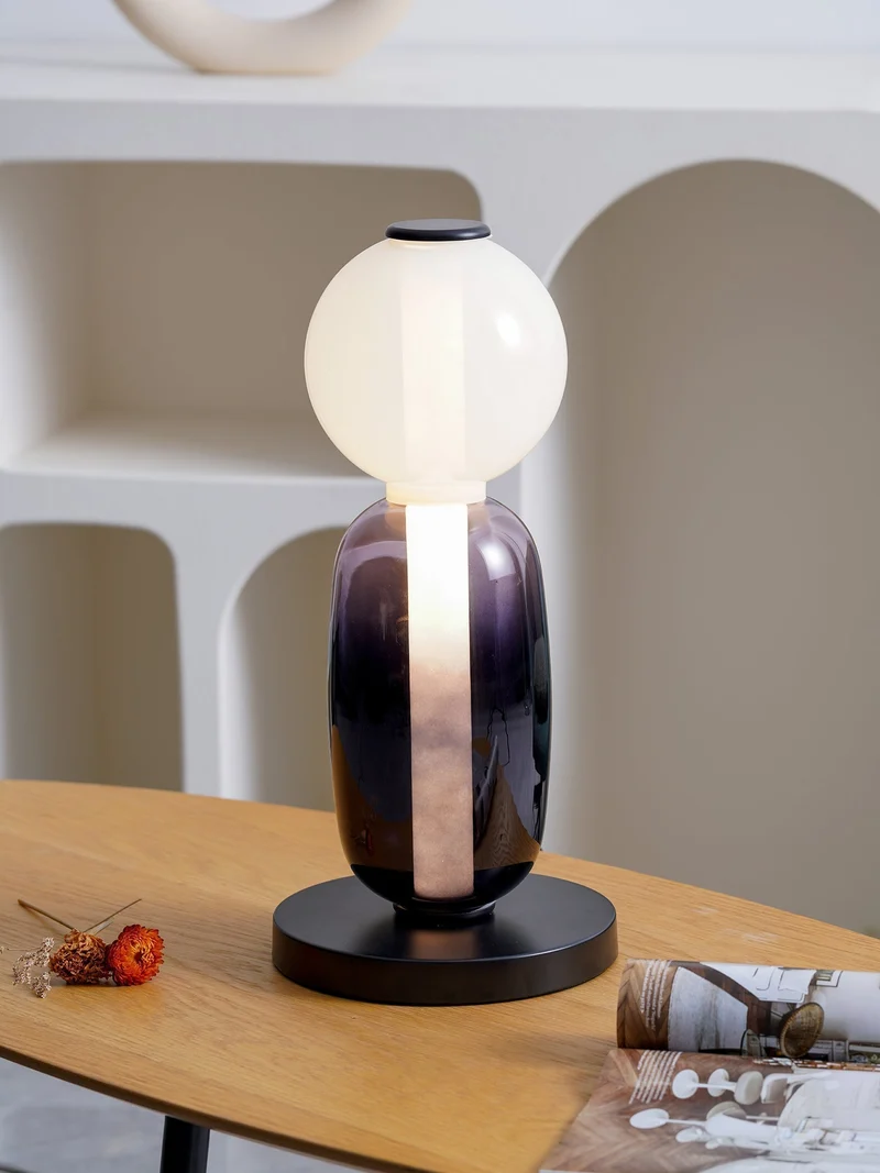 Design Tafellamp Gekleurd Glas Acrylic Dimbaar LED Afstandsbediening Decoratief Modern Sfeervol Interieur | Sansoti