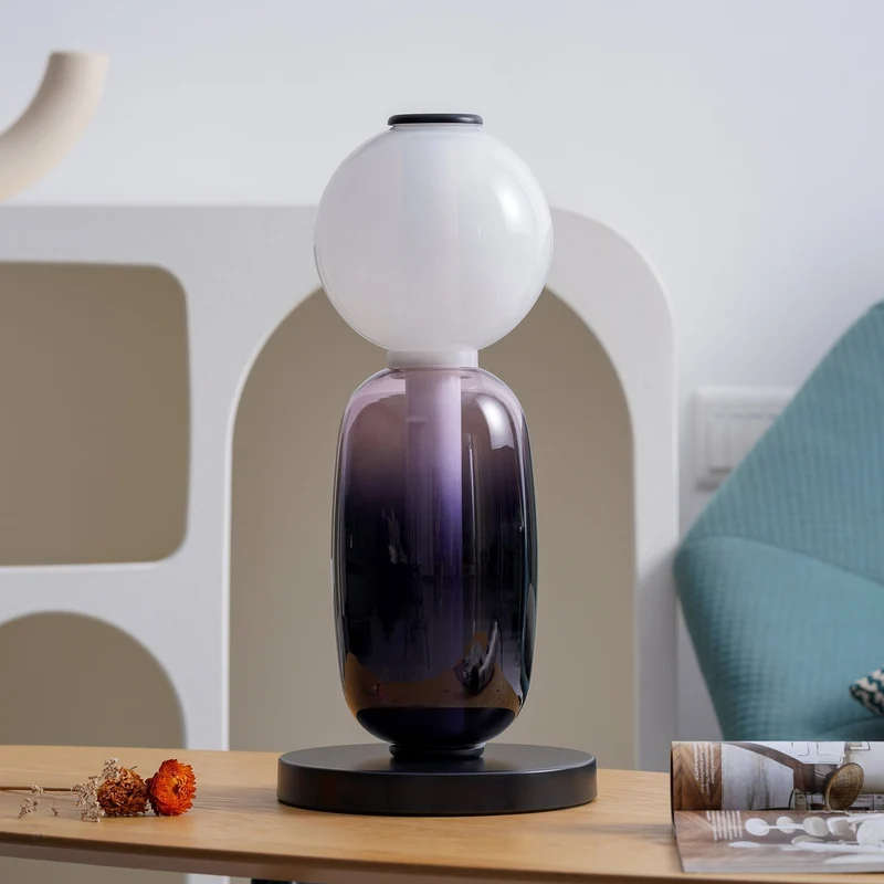 Design Tafellamp Gekleurd Glas Acrylic Dimbaar LED Afstandsbediening Decoratief Modern Sfeervol Interieur | Sansoti