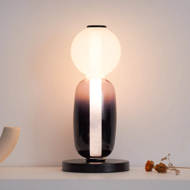 Design Tafellamp Gekleurd Glas Acrylic Dimbaar LED Afstandsbediening Decoratief Modern Sfeervol Interieur | Sansoti