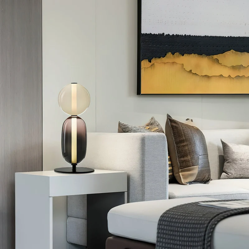 Design Tafellamp Gekleurd Glas Acrylic Dimbaar LED Afstandsbediening Decoratief Modern Sfeervol Interieur | Sansoti