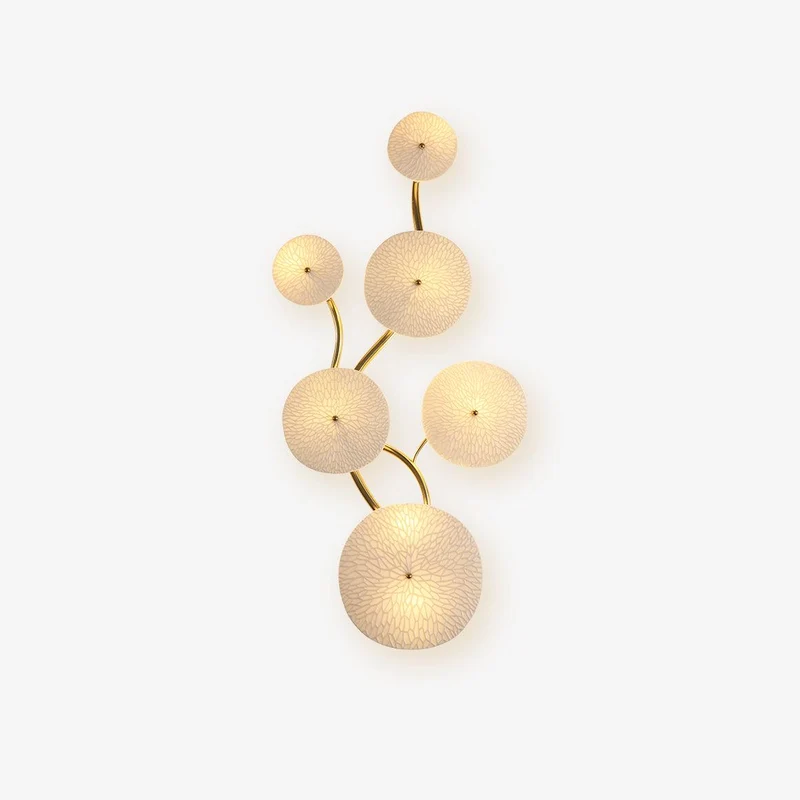Keramische Bloembladwandlamp Metalen Accent Sculptuur Warm Licht Interieur Kunstverlichting Decoratief | Sansoti