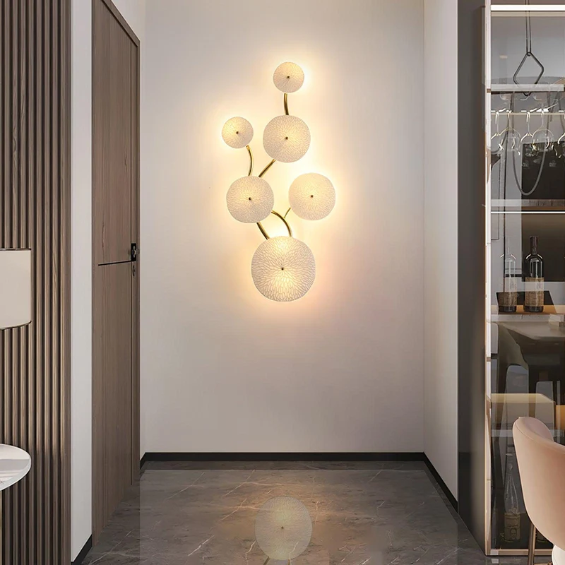 Keramische Bloembladwandlamp Metalen Accent Sculptuur Warm Licht Interieur Kunstverlichting Decoratief | Sansoti