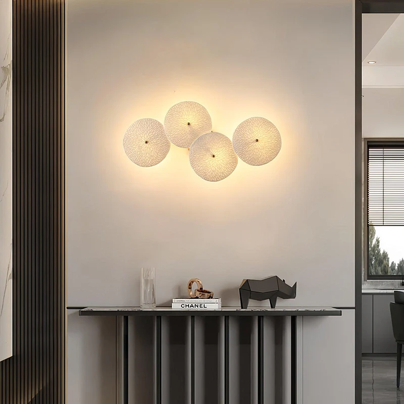 Keramische Bloembladwandlamp Metalen Accent Sculptuur Warm Licht Interieur Kunstverlichting Decoratief | Sansoti
