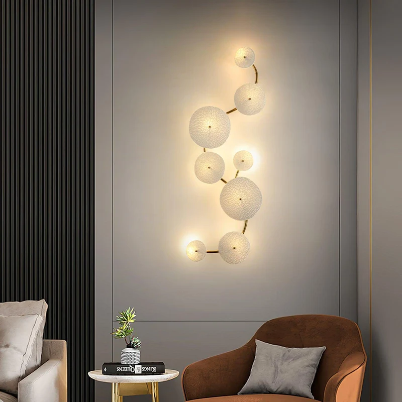 Keramische Bloembladwandlamp Metalen Accent Sculptuur Warm Licht Interieur Kunstverlichting Decoratief | Sansoti