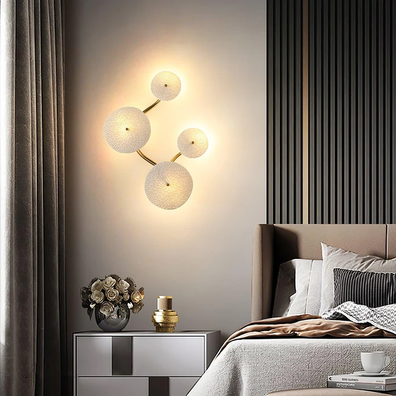 Keramische Bloembladwandlamp Metalen Accent Sculptuur Warm Licht Interieur Kunstverlichting Decoratief | Sansoti