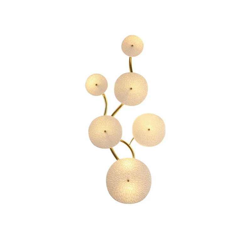 Keramische Bloembladwandlamp Metalen Accent Sculptuur Warm Licht Interieur Kunstverlichting Decoratief | Sansoti