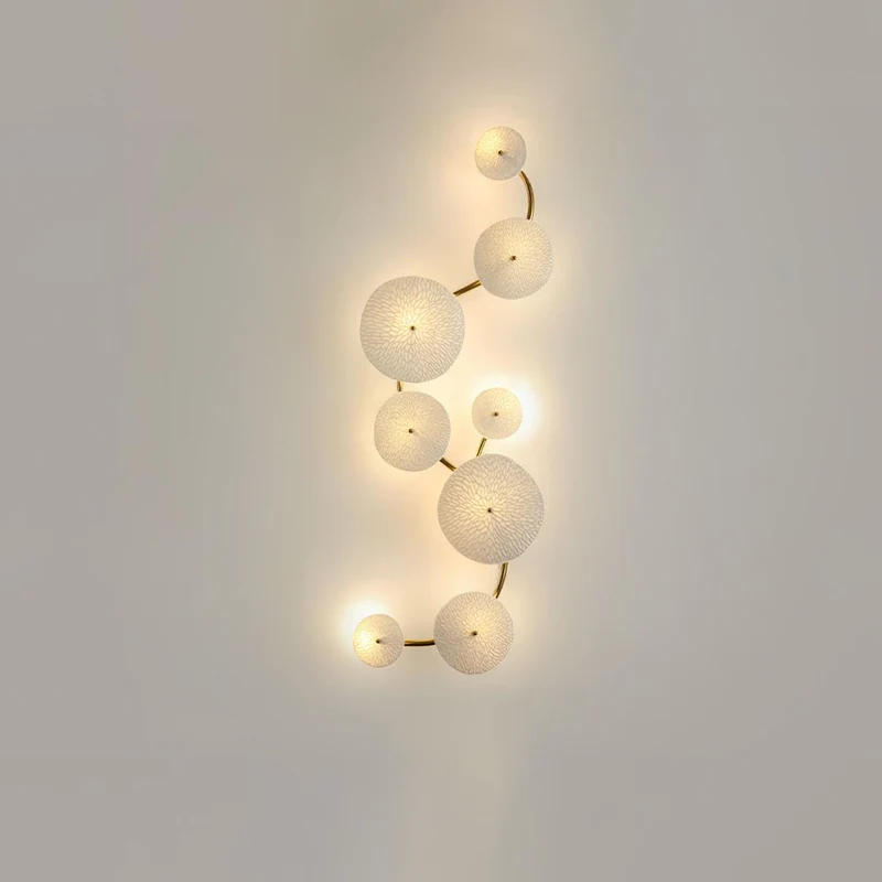 Keramische Bloembladwandlamp Metalen Accent Sculptuur Warm Licht Interieur Kunstverlichting Decoratief | Sansoti