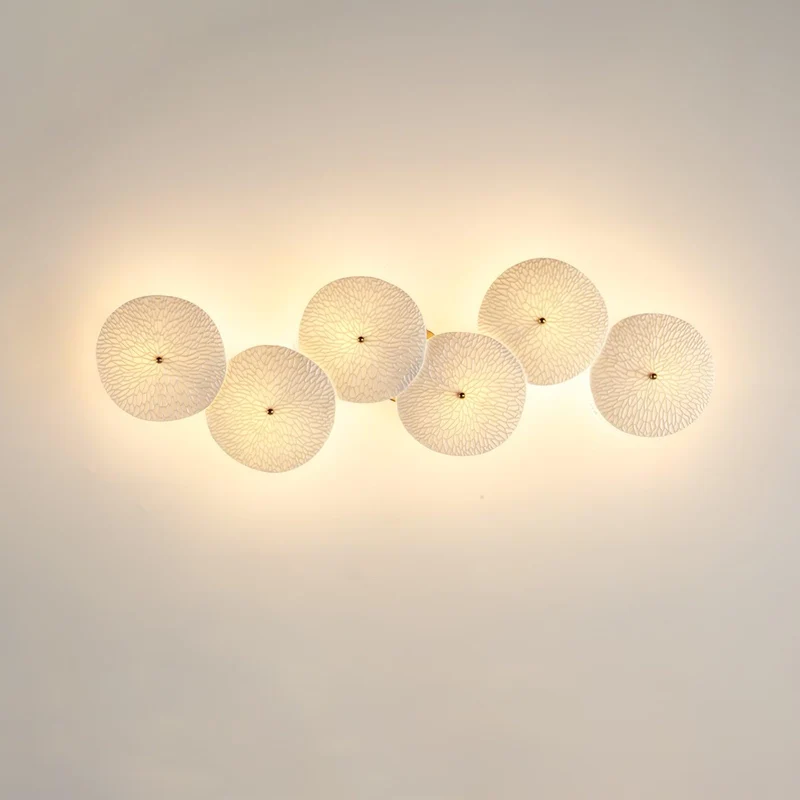 Keramische Bloembladwandlamp Metalen Accent Sculptuur Warm Licht Interieur Kunstverlichting Decoratief | Sansoti