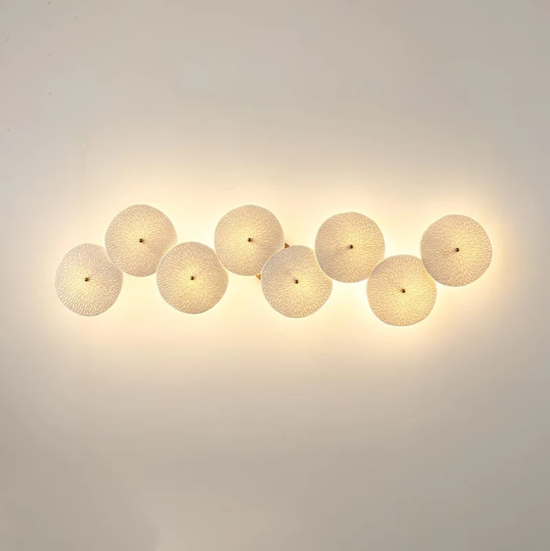 Keramische Bloembladwandlamp Metalen Accent Sculptuur Warm Licht Interieur Kunstverlichting Decoratief | Sansoti