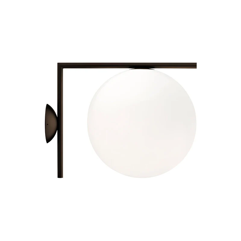 Wandlamp Geblazen Glas Opaline Bol Minimalistische Verlichting Zwart Goud Scandinavisch Design Sfeerlicht | Sansoti